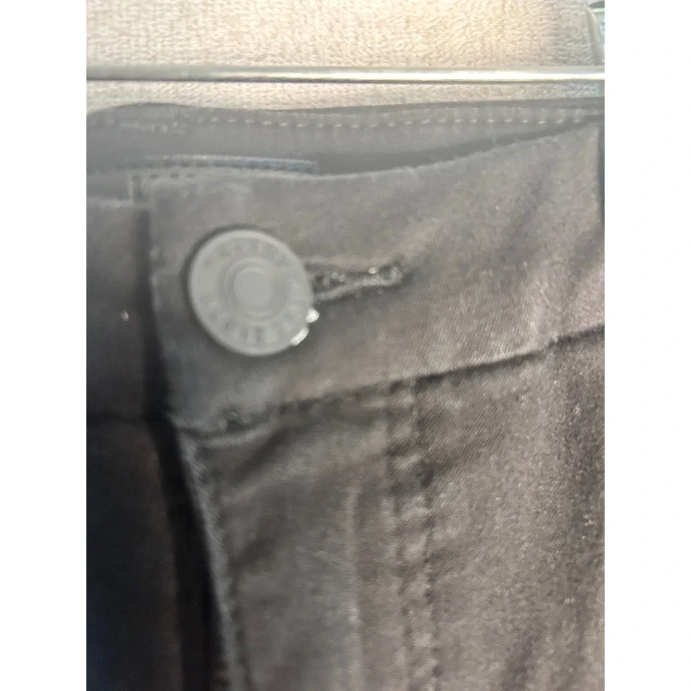 Kut from the Kloth Meg Fab Ab Wide Leg High Rise Black Jeans Raw Hem Size 12 - Picture 4 of 10